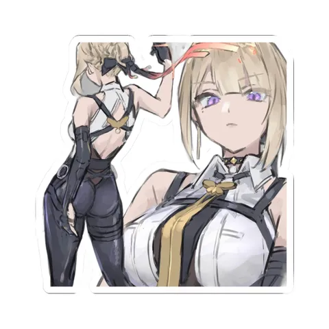 Evelyn Chevalier White Black Outfit — Sticker sticker