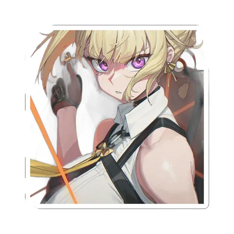 Evelyn Chevalier White Collared Shirt — Sticker sticker