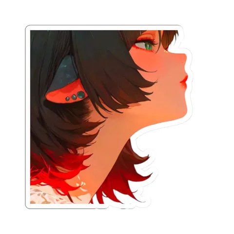 Jane Doe Red Hair Piercings — Sticker sticker