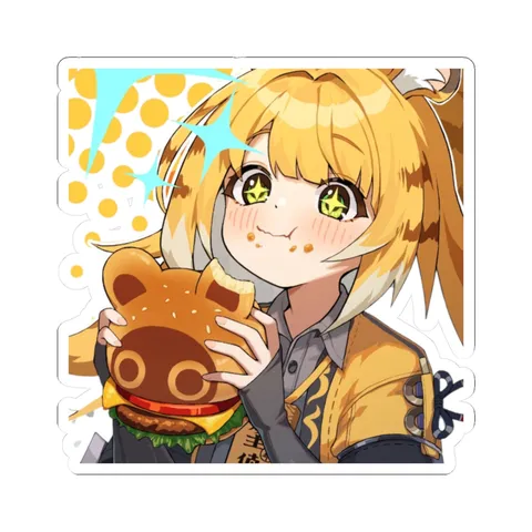 Ju Fufu Eating Burger — Kiss-Cut sticker