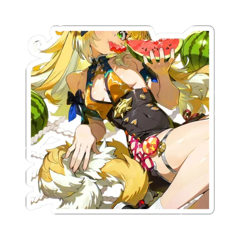 Ju Fufu Eating Watermelon — Kiss-Cut sticker