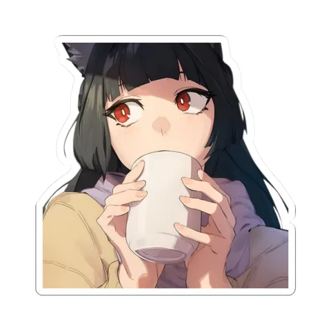 Miyabi Sipping Coffee — Sticker sticker