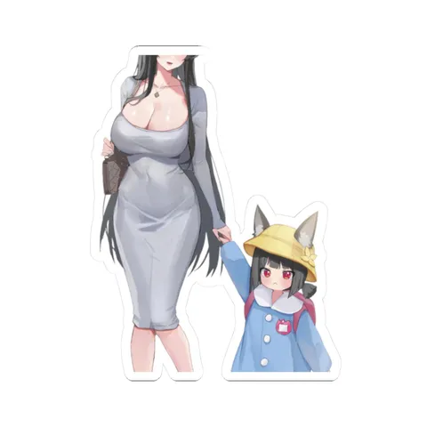 Miyabi Walking Her Kid — Sticker sticker
