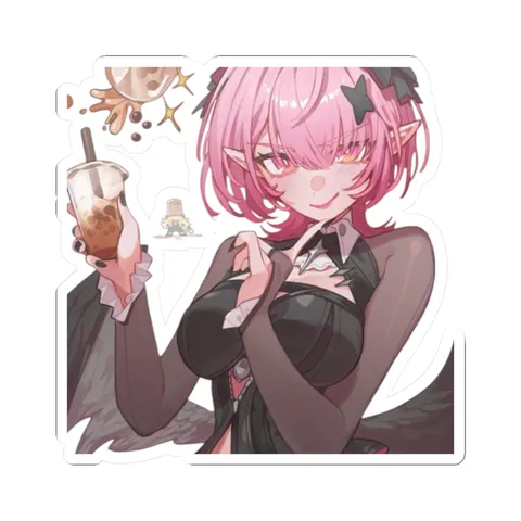 Remielle Dan Holding Boba Tea — Sticker sticker