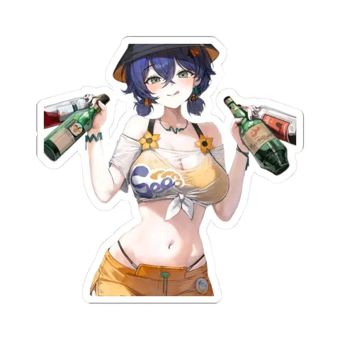Swimsuit Belle With Alcohol — Kiss-Cut sticker