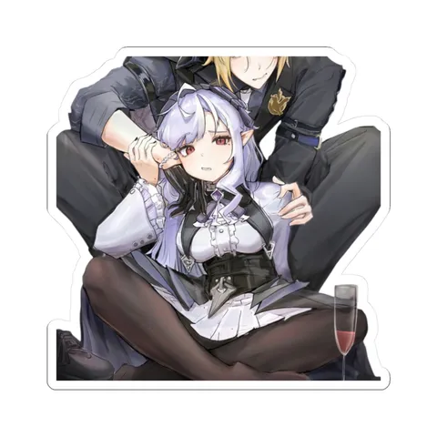 Vivian and Hugo Drinking — Kiss-Cut sticker
