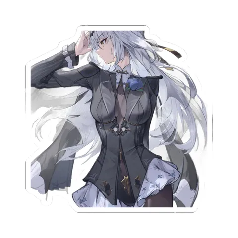 Yixuan White Black Outfit — Kiss-Cut sticker