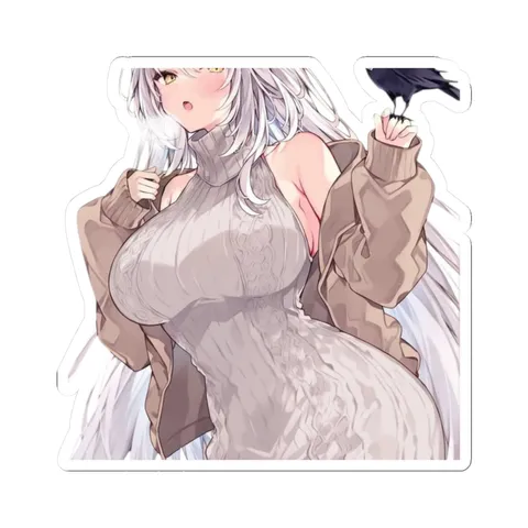 Yixuan White Cotton Dress — Kiss-Cut sticker