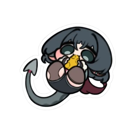 Chibi Jane Doe Eating Cheese — Kiss-Cut sticker