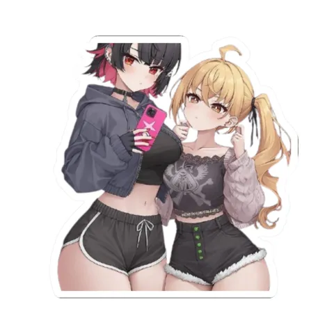 Ellen Joe and Lucy In Shorts — Kiss-Cut sticker