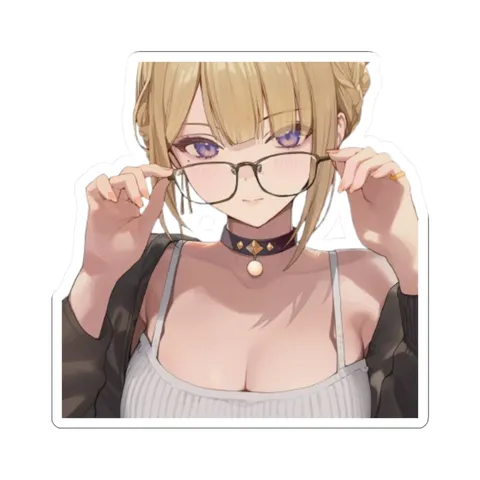 Evelyn Putting On Glasses — Sticker sticker