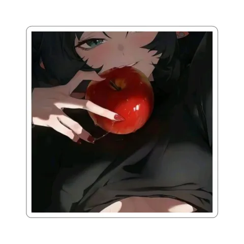 Jane Doe Eating Apple — Kiss-Cut sticker