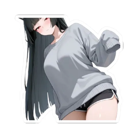 Miyabi Oversized Hoodie With Shorts — Sticker sticker