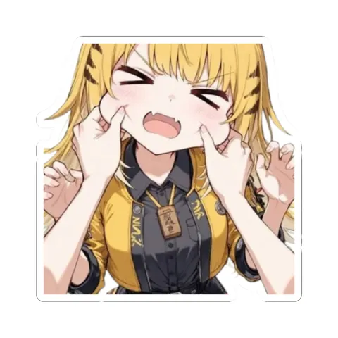Squeezing Ju Fufu Cheeks — Kiss-Cut sticker