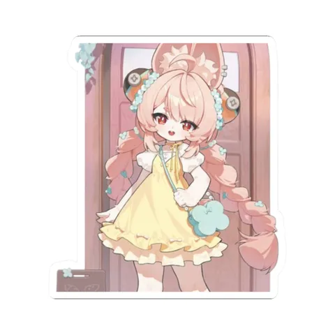 Zhao Pink Rabbit Girl — Kiss-Cut sticker