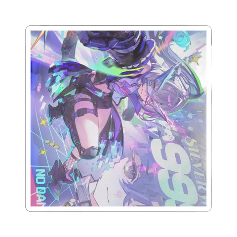 Silver Wolf Cyberpunk Hacker Outfit — Kiss-Cut sticker
