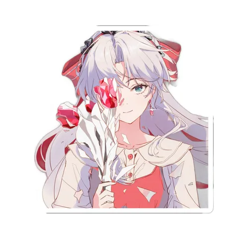 Carlotta Montelli Holding Flowers — Kiss-Cut sticker