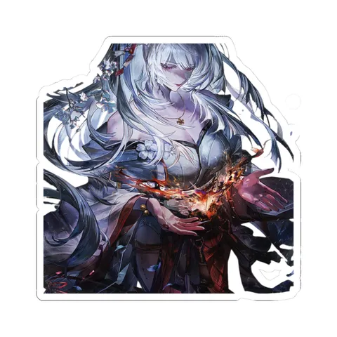 Hiyuki Holding Fire — Kiss-Cut sticker