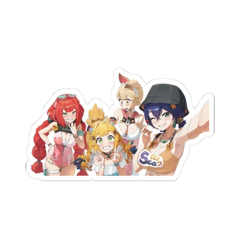 Belle Alice Yuzuha Ju Fufu Summer Outfits — Kiss-Cut sticker