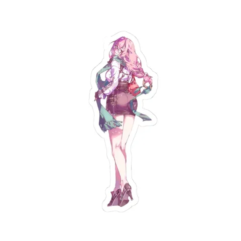 Tsukishiro Yanagi Flowing Teal Scarf sticker