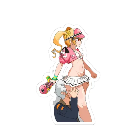 Luciana De Montefio Wise Pink White Swimsuit — Sticker sticker