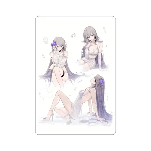 Herta Purple Flower Hairpins — Sticker sticker