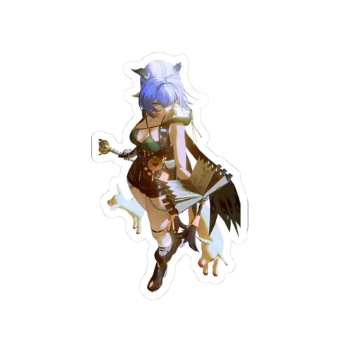 Lucia Elowen Staff And Spellbook — Sticker sticker
