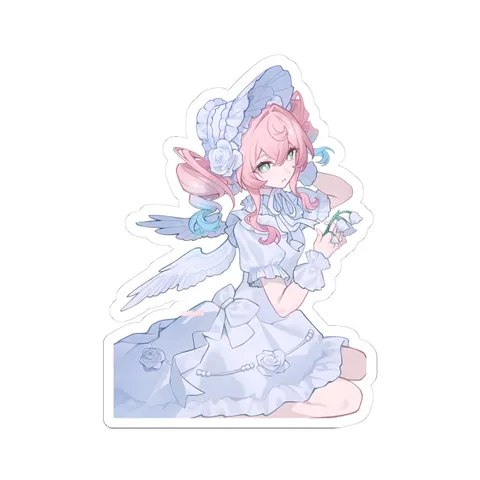 Hyacine Frilly White Dress sticker