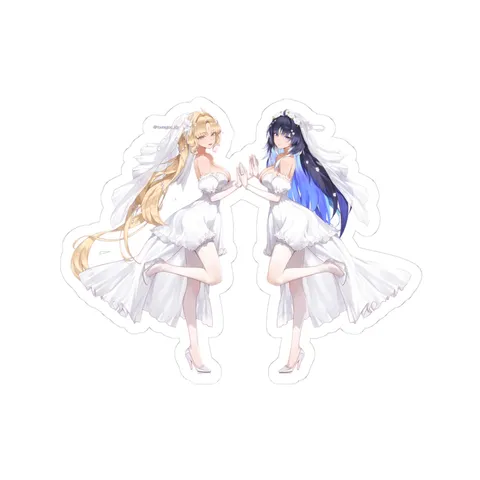 Yangyang Suisui White Wedding Gowns — Sticker sticker