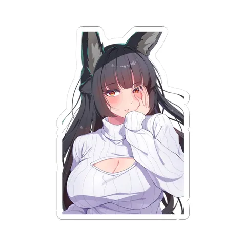 Hoshimi Miyabi White Turtleneck Sweater sticker