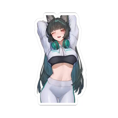 Hoshimi Miyabi Teal Headphones sticker