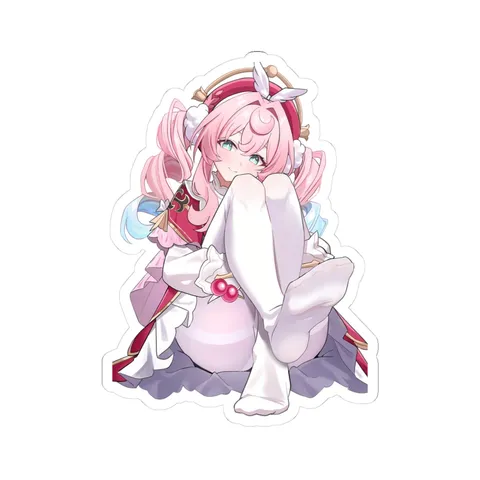 Hyacine Pink White Dress sticker