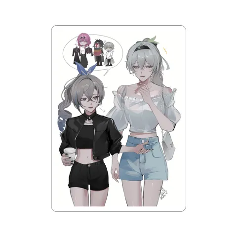 Silver Wolf Firefly Casual Outfits sticker