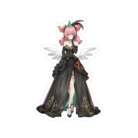 Remielle Dan Black Evening Gown — Sticker sticker