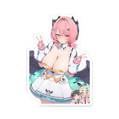 Remielle Aria White Teal Dress sticker
