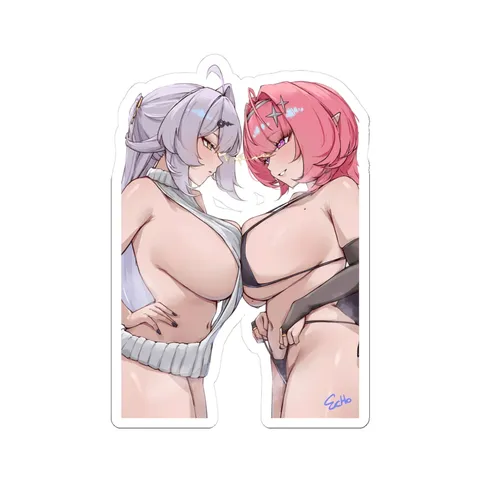Remielle Dan Yixuan Backless Sweater Bikini — Sticker sticker