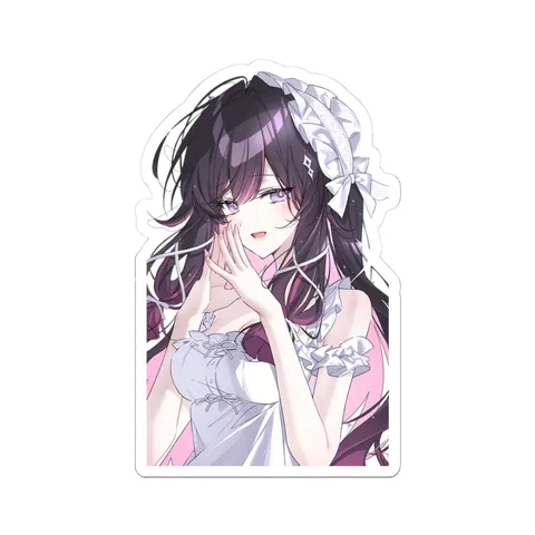 Columbina White Frilled Dress sticker