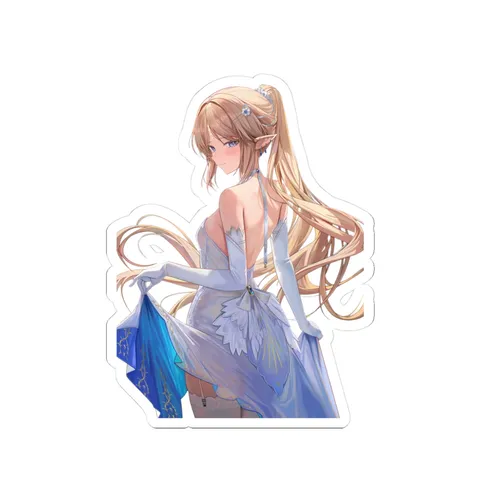 Cartethyia White Blue Dress sticker