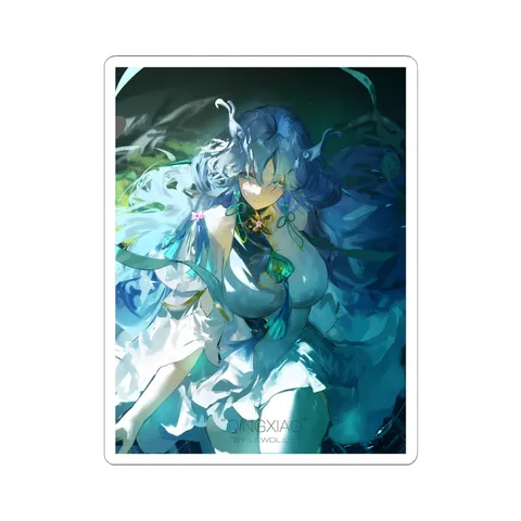Qingxiao White Teal Outfit — Sticker sticker