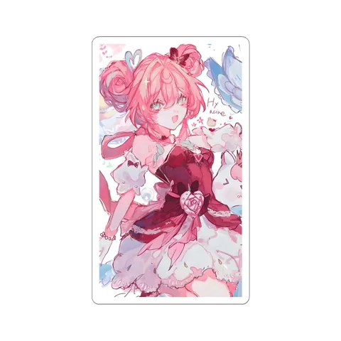 Hyacine Crimson Ruffled Dress sticker