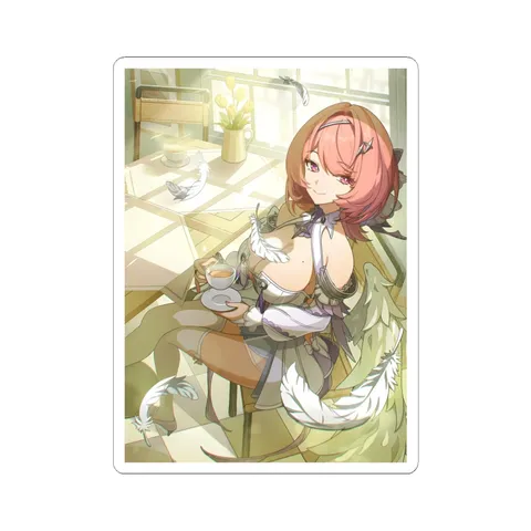 Remielle Dan Holding Teacup — Sticker sticker