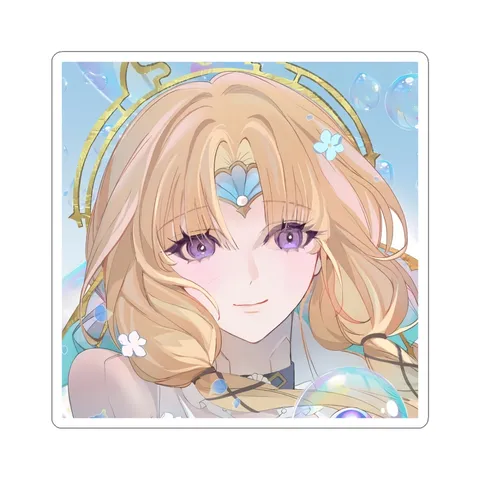 Pearl Blue Gold Headpiece — Sticker sticker