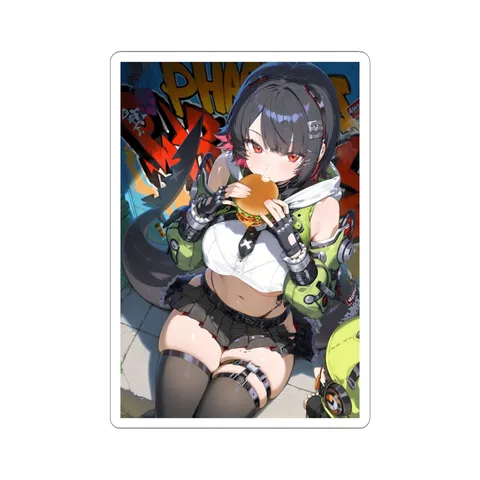 Ellen Joe Eating Hamburger — Sticker sticker