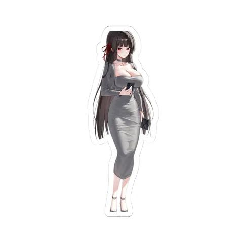 Kuchiba Chisa Grey Midi Dress — Sticker sticker