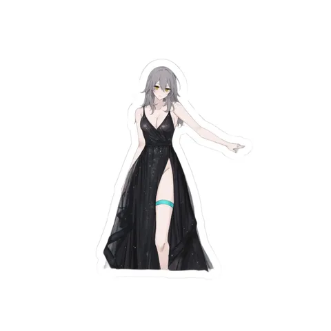 Stelle Black Slip Gown sticker