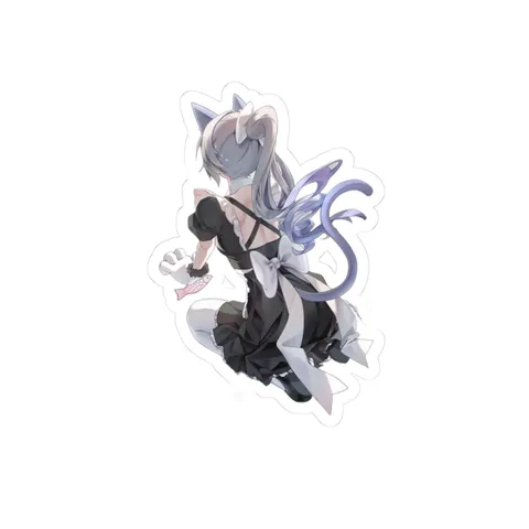 Silver Wolf Cat Maid Outfit sticker