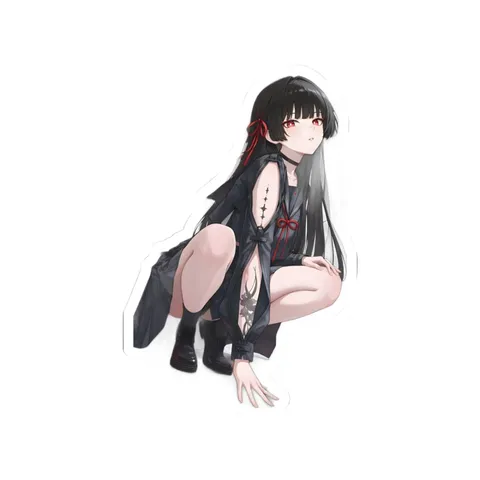 Kuchiba Chisa Cutout Sleeves — Sticker sticker