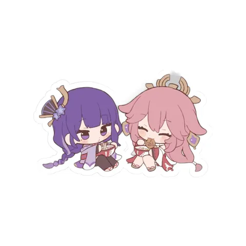 Raiden Shogun Yae Miko Eating Noodles — Sticker sticker