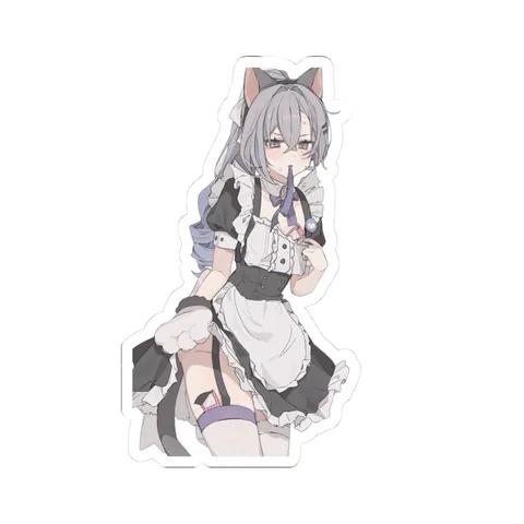 Silver Wolf Cat Maid Costume sticker