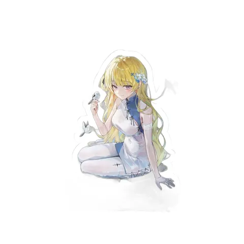 Phoebe White Blue Dress — Sticker sticker
